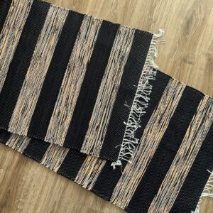 0,69 x 2,19 Must + oranži-halli triibuline