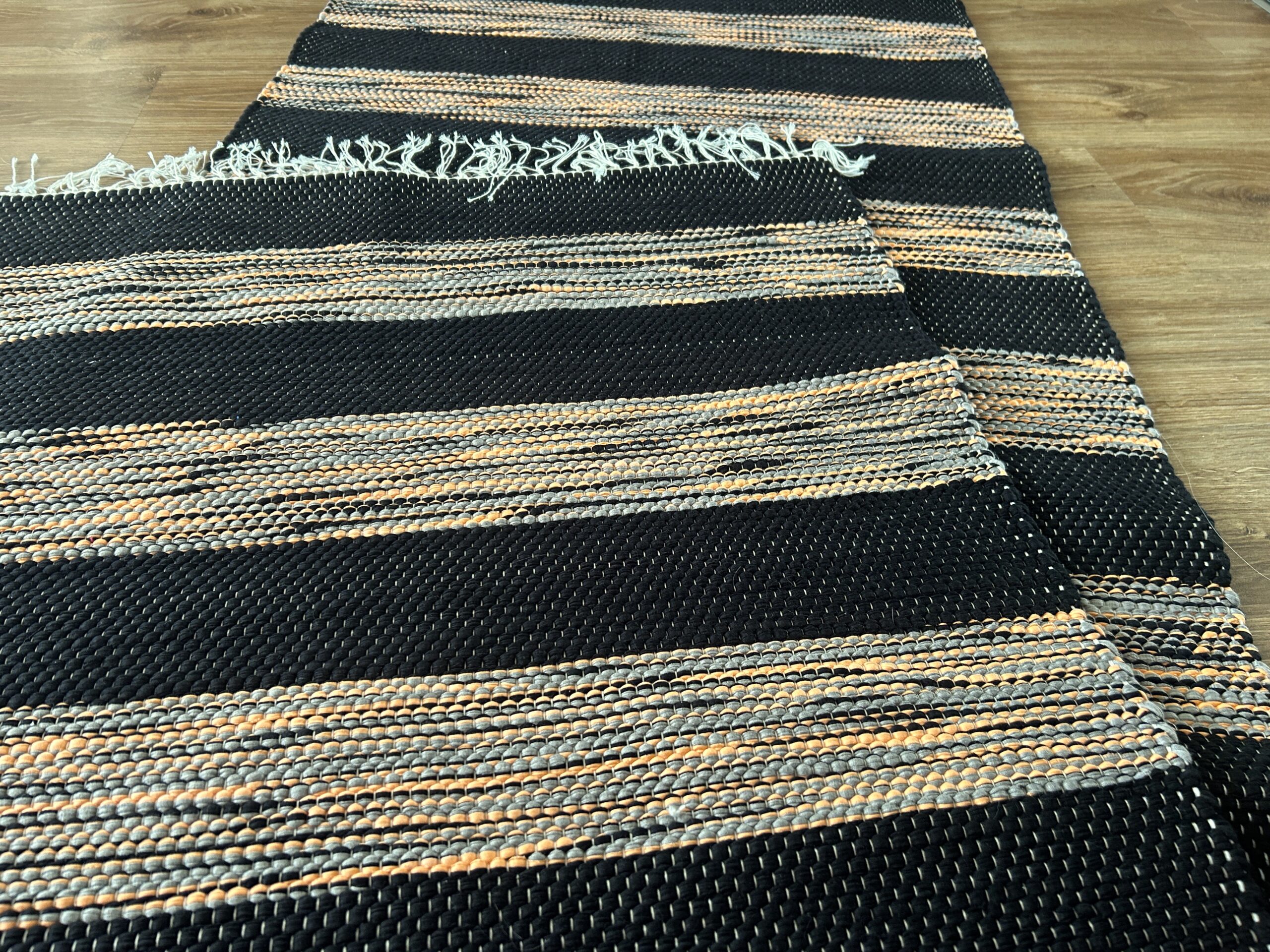 0,69 x 2,19 Must + oranži-halli triibuline - Image 2